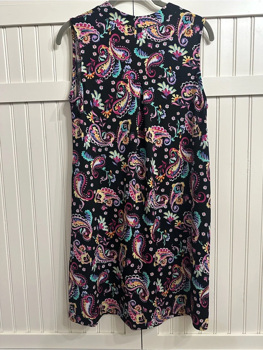 dear scarlett Sleeveless Black Paisley Swing Mini Dress Size S